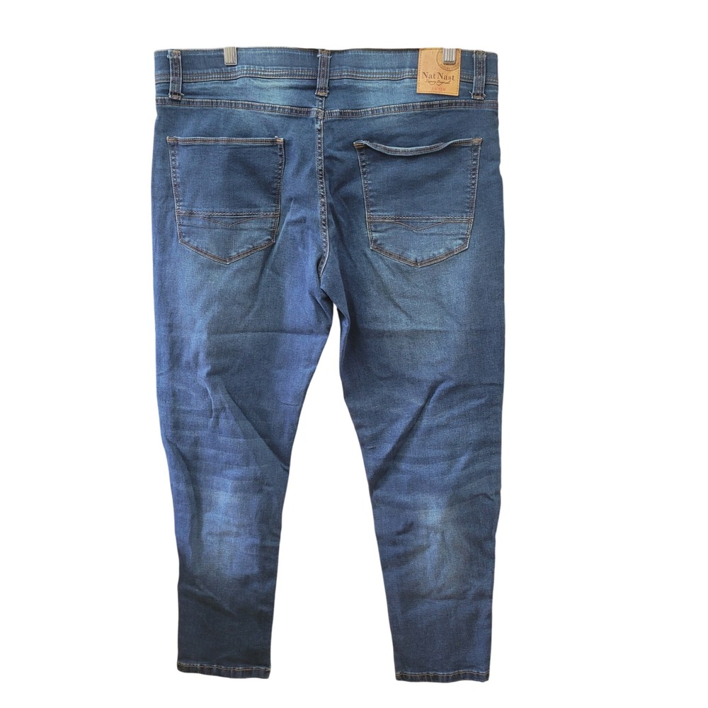 Nat Nast Luxury‎ Originals Denim Jeans Mens W36 L30 Relaxed Blue Cotton Blend - Picture 3 of 9